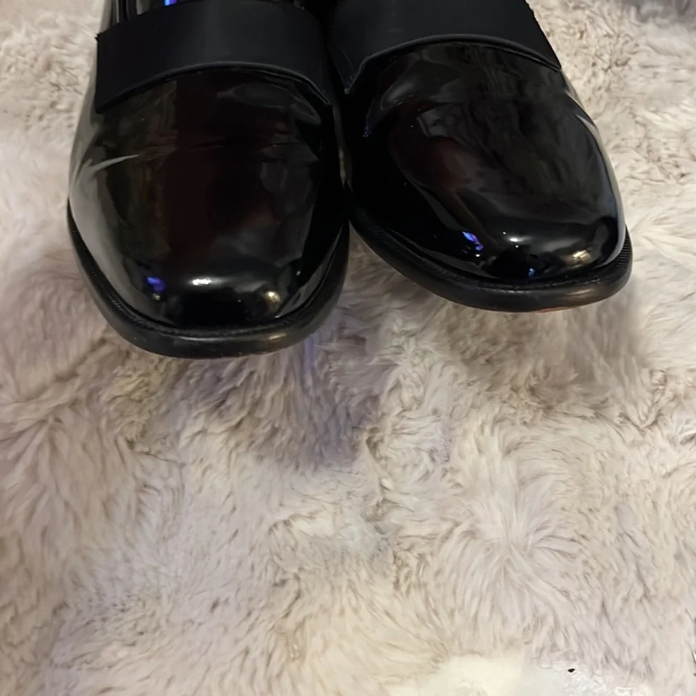 John W. Nordstrom Black Patent Leather Maestro Slip On Tuxedo Mens Dress Shoes